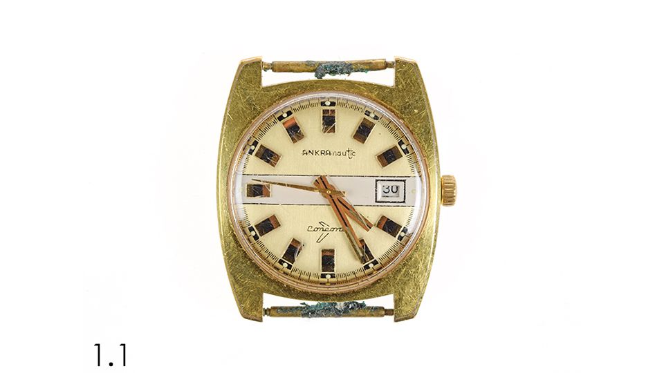 goldene Armbanduhr Ankranautic ohne Armband